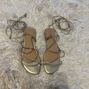 Gold Express Wrap Sandals Size 9